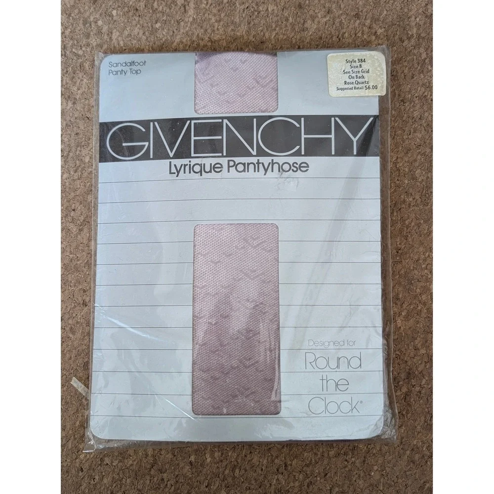 Vintage Givenchy Lyrique Pantyhose Rose Quartz Size B Sandalfoot 1984 NOS‎